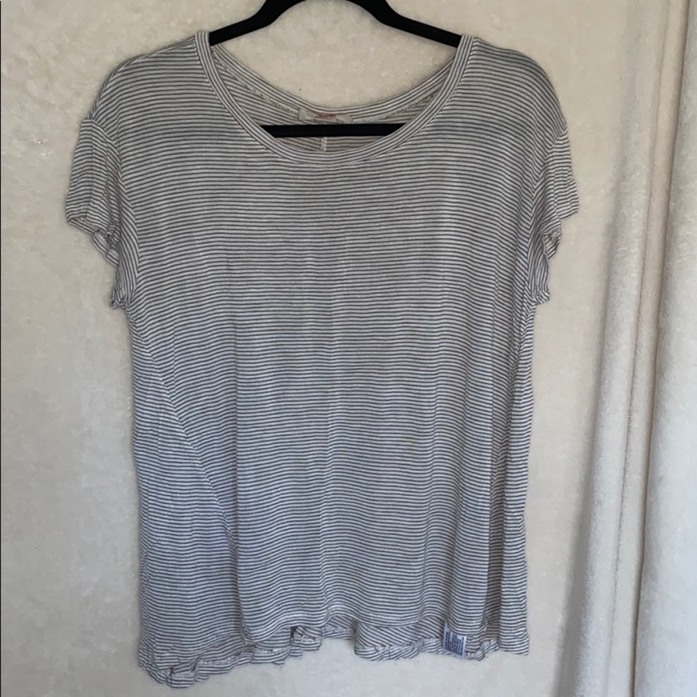 Mossimo Supply Co. White & Gray Striped Top